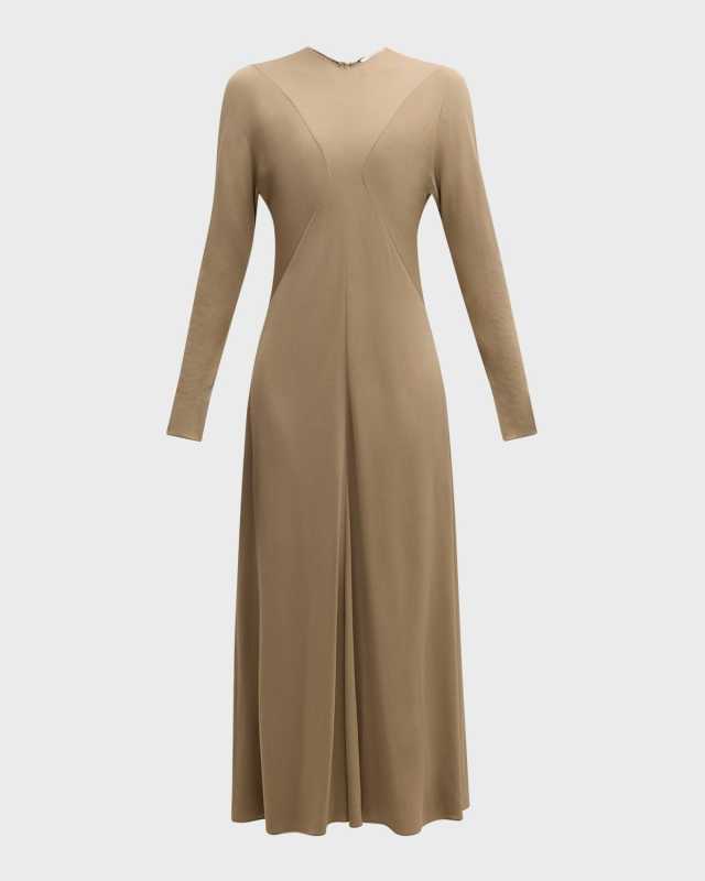 Venusia Long-Sleeve A-Line Maxi Dress