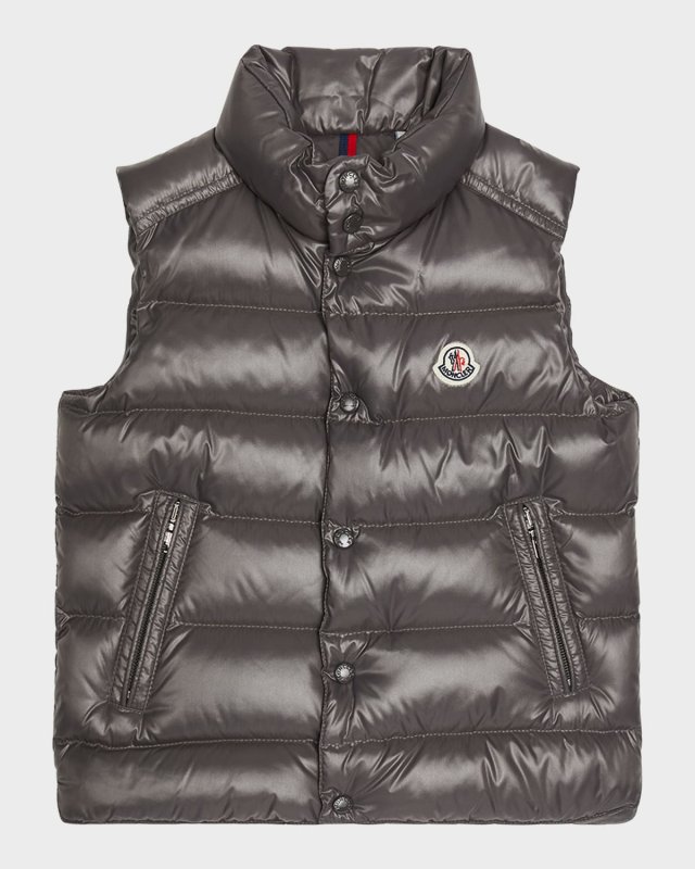 Boy's Tib Logo Quilted Vest, Size 8-14