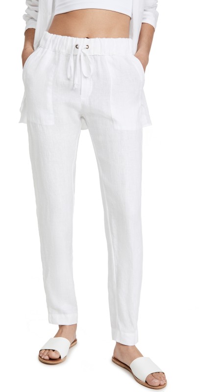 Enza Costa Linen Easy Pants White