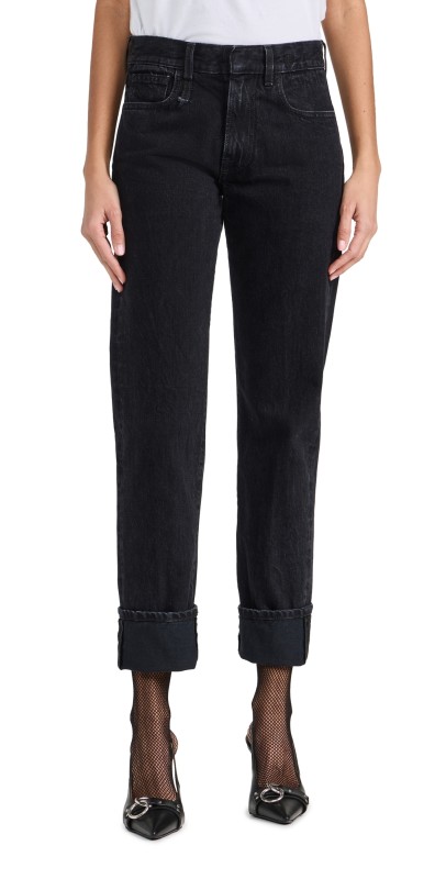 R13 Romeo Jeans with Cuff Onyx Black