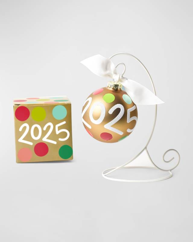 2025 100mm Glass Ornament with Ornament Stand