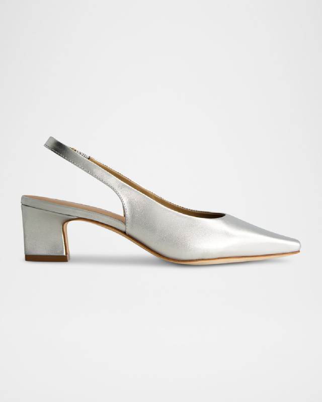 Ariella Metallic Slingback Low Pumps