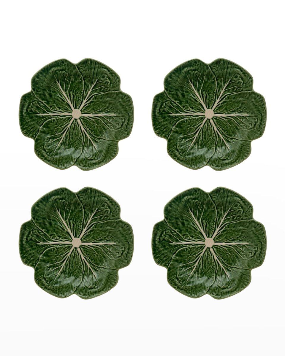 Cabbage Dinner Plates, Green - Set of 4