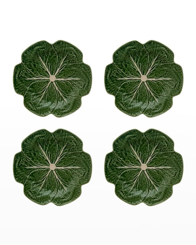 Cabbage Dinner Plates, Green - Set of 4