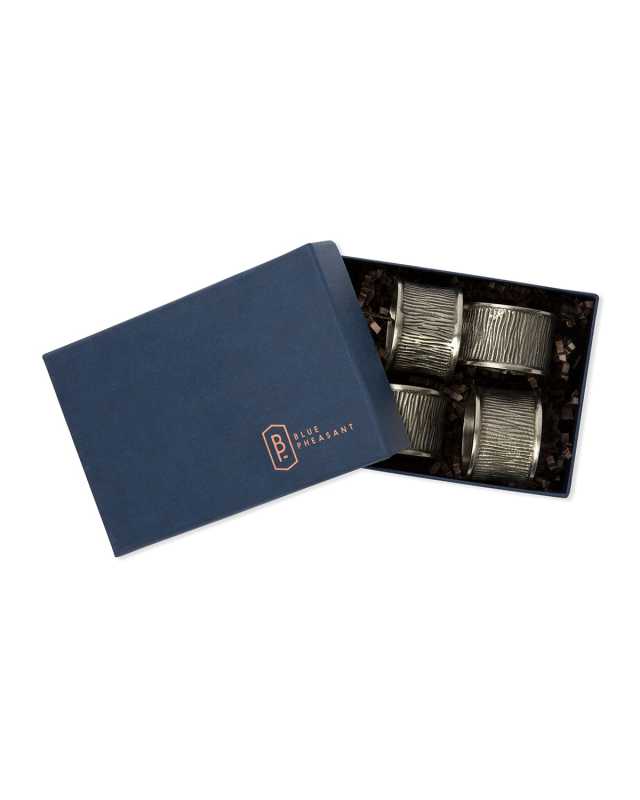 Ellery Pewter Napkin Rings, Set of 4