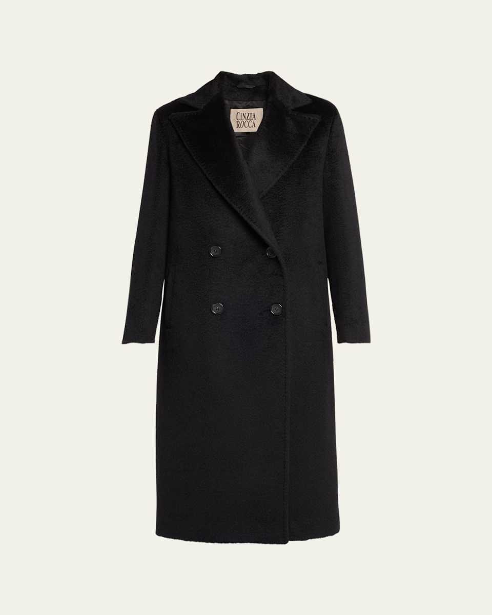 Double-Breasted Alpaca Wool Coat