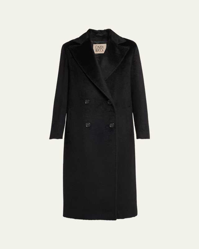 Double-Breasted Alpaca Wool Coat