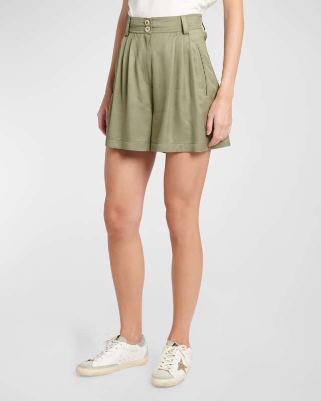 Journey Leilah Pleated Viscose-Twill Shorts