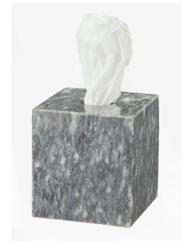Eris Collection Cloud Gray Marble Tissue Box