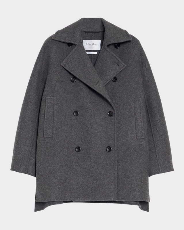 Asturie Tiered-Ruffle Double-Breasted Coat
