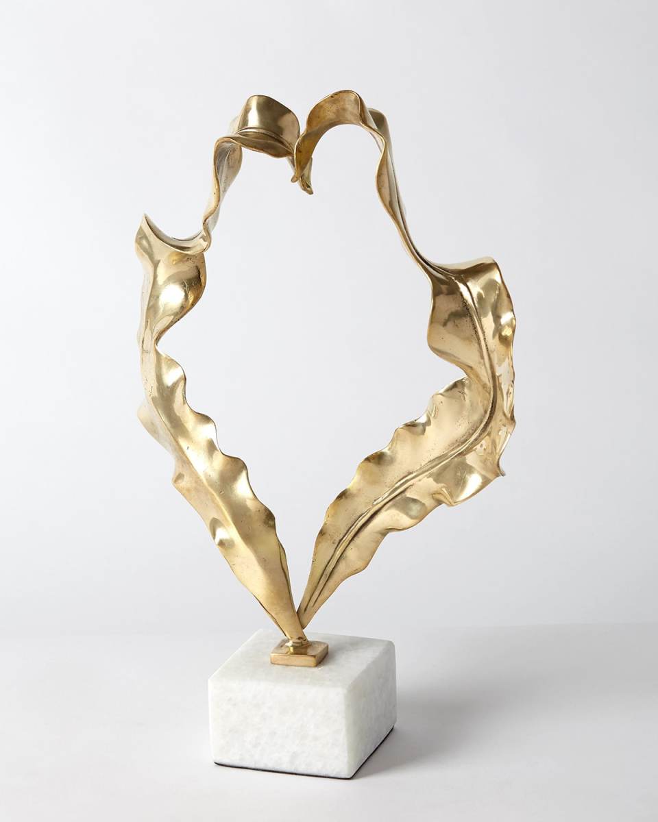 Large Brass Leaf Sculpture