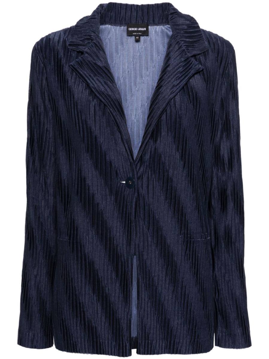 plissé-effect blazer