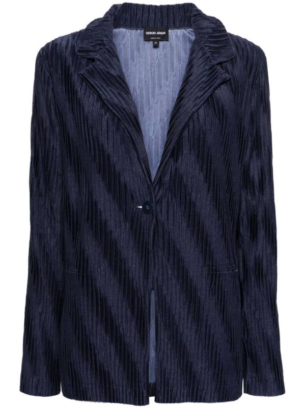 plissé-effect blazer