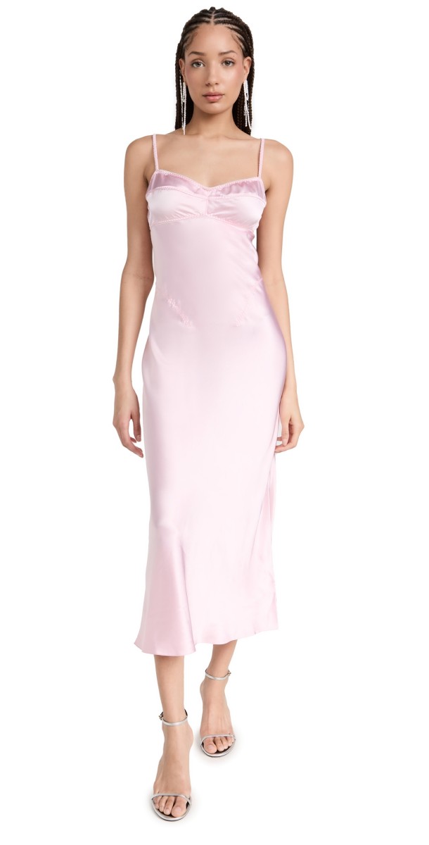 Anna October Waterlily Midi Dress Pink