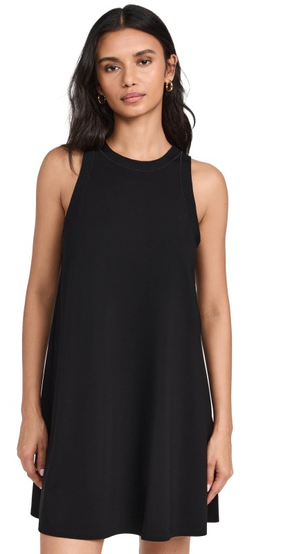 Theory Rib Neck Tank Dress Black