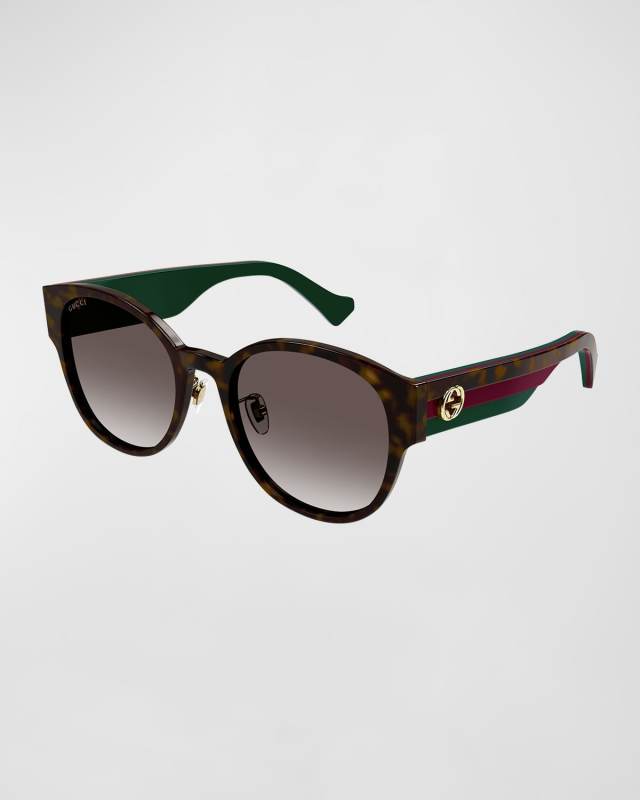 Color-Block GG Round Acetate Sunglasses