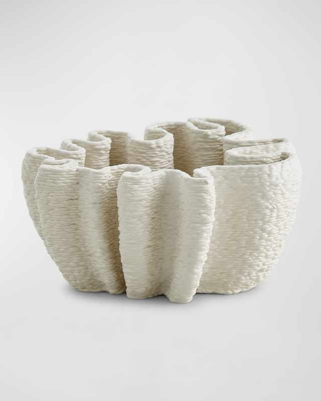 Ripple Printed Bowl - Matte White