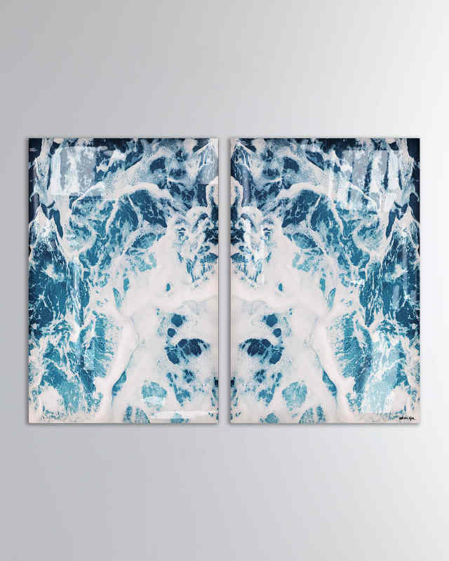 Mykonos Water Giclee on Canvas, Set of 2
