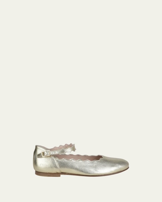 Girl's Metallic Ballerina Flats, Toddlers/Kids