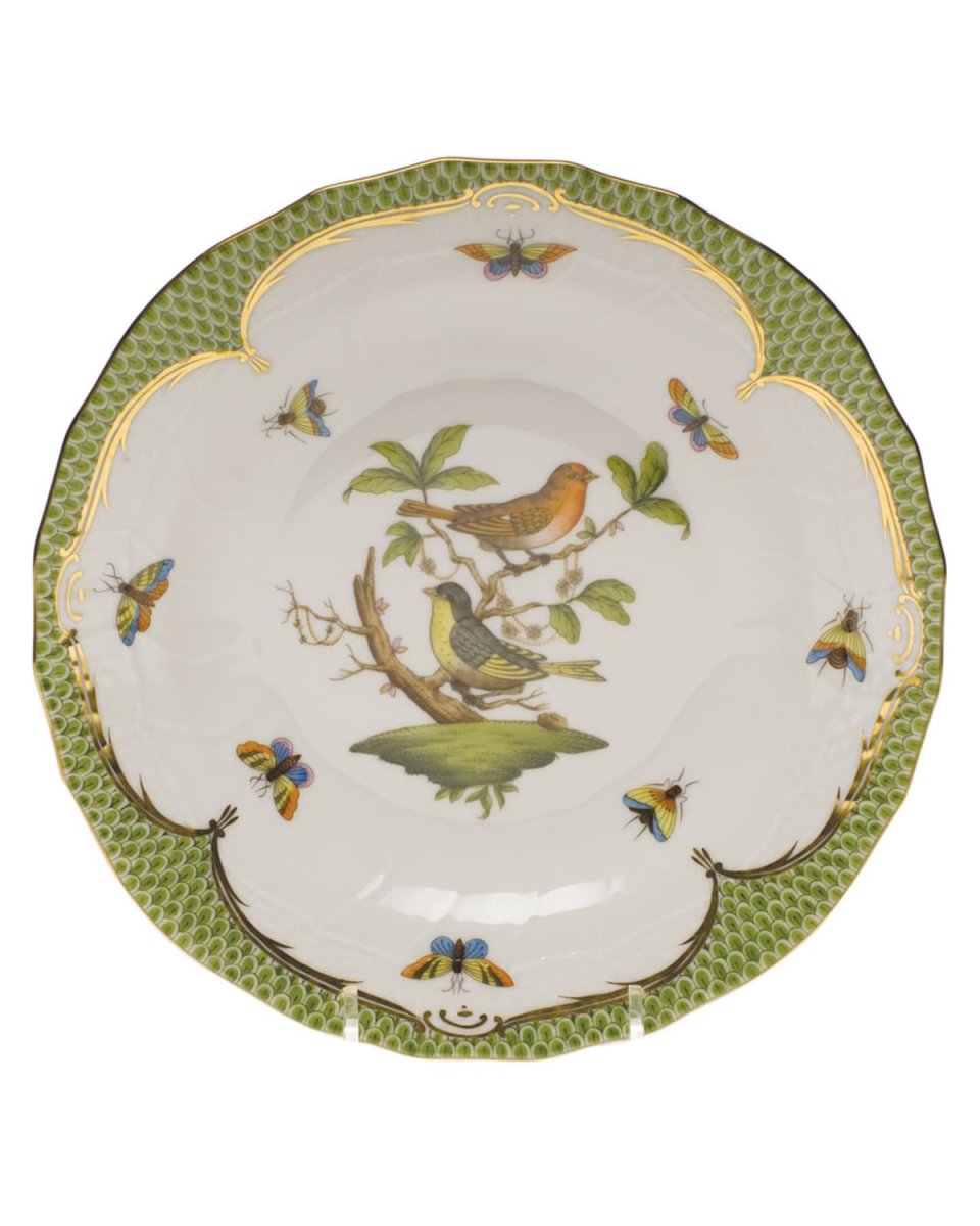 Rothschild Bird Green Motif 03 Dessert Plate