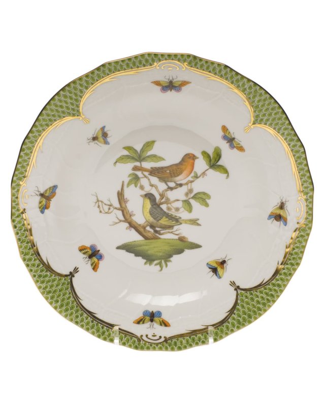 Rothschild Bird Green Motif 03 Dessert Plate