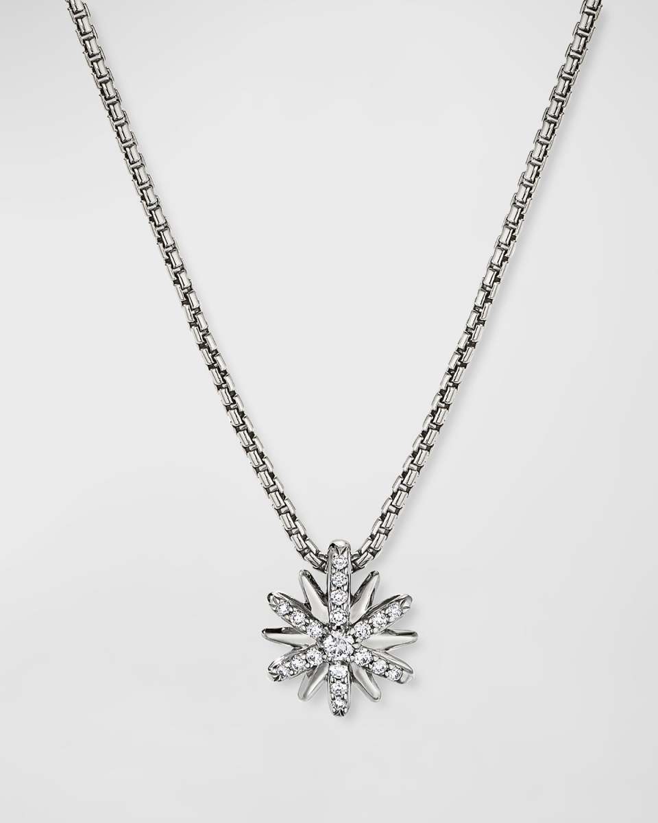 Petite Starburst Diamond Pave Pendant Necklace