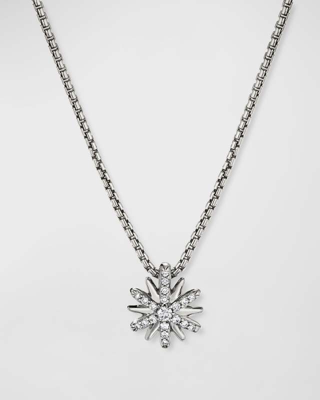Petite Starburst Diamond Pave Pendant Necklace