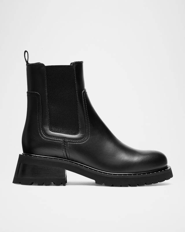 Cedar Leather Chelsea Ankle Booties