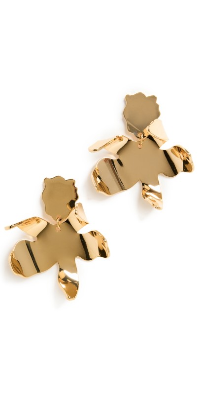 Lele Sadoughi Metal Small Paper Lily Earrings Gold