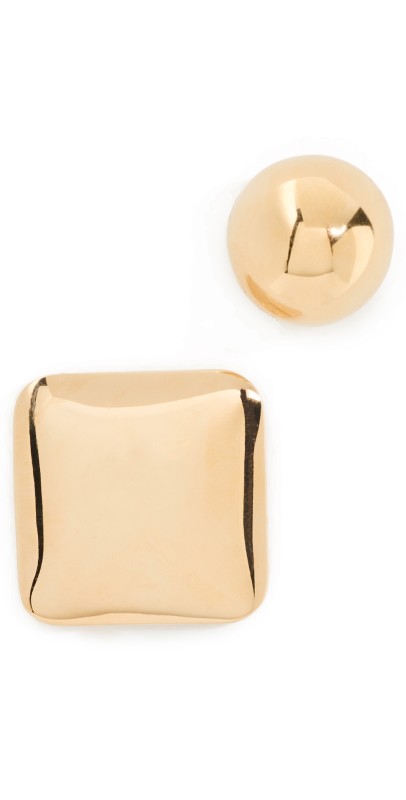 Jacquemus Les Rond Carre Studs Light Gold