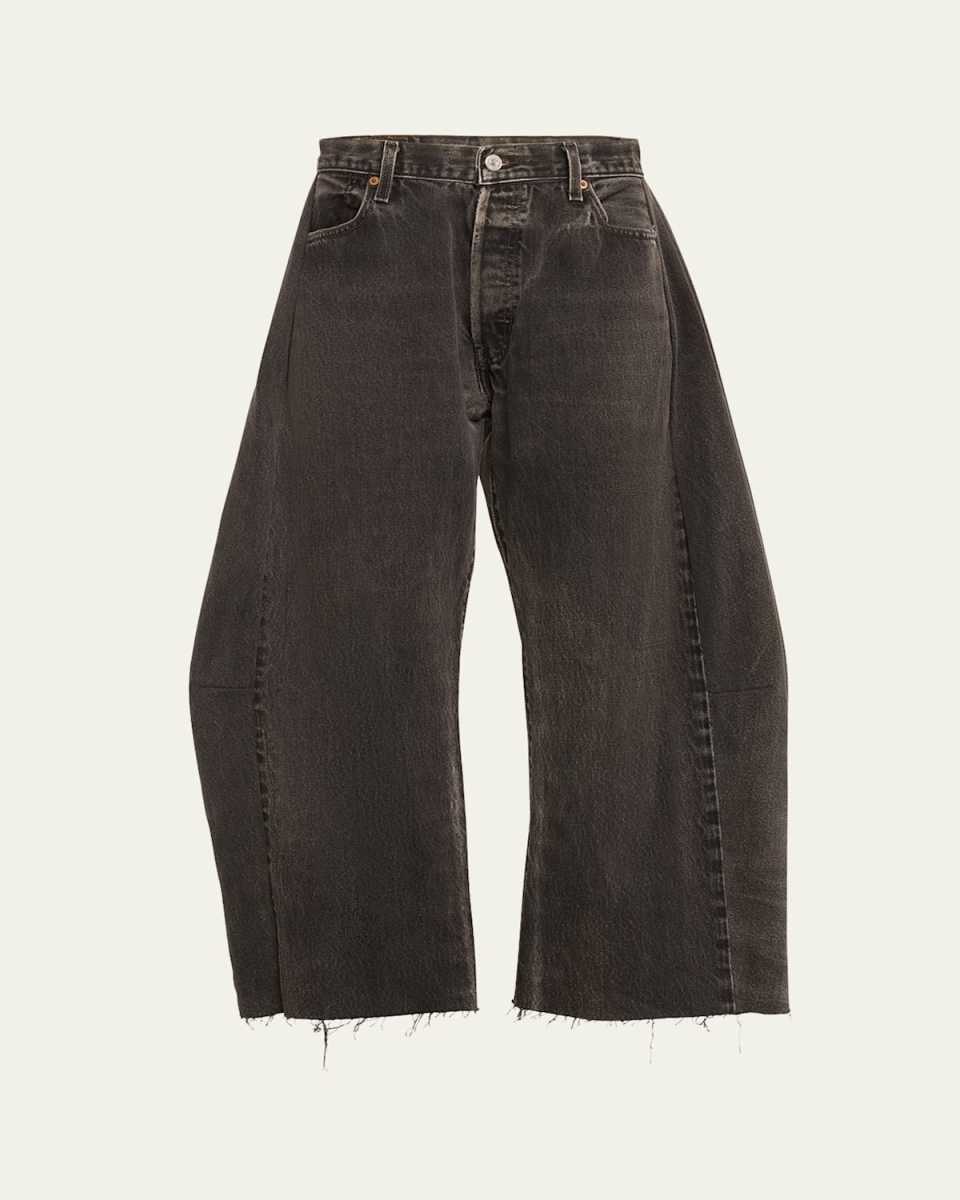 Lasso Rework Cropped Wide-Leg Jeans