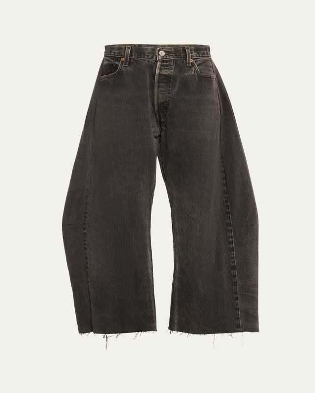 Lasso Rework Cropped Wide-Leg Jeans