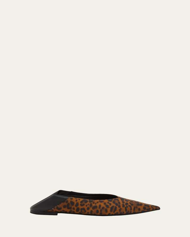 Carolyn Leather Slide Ballerina Flats