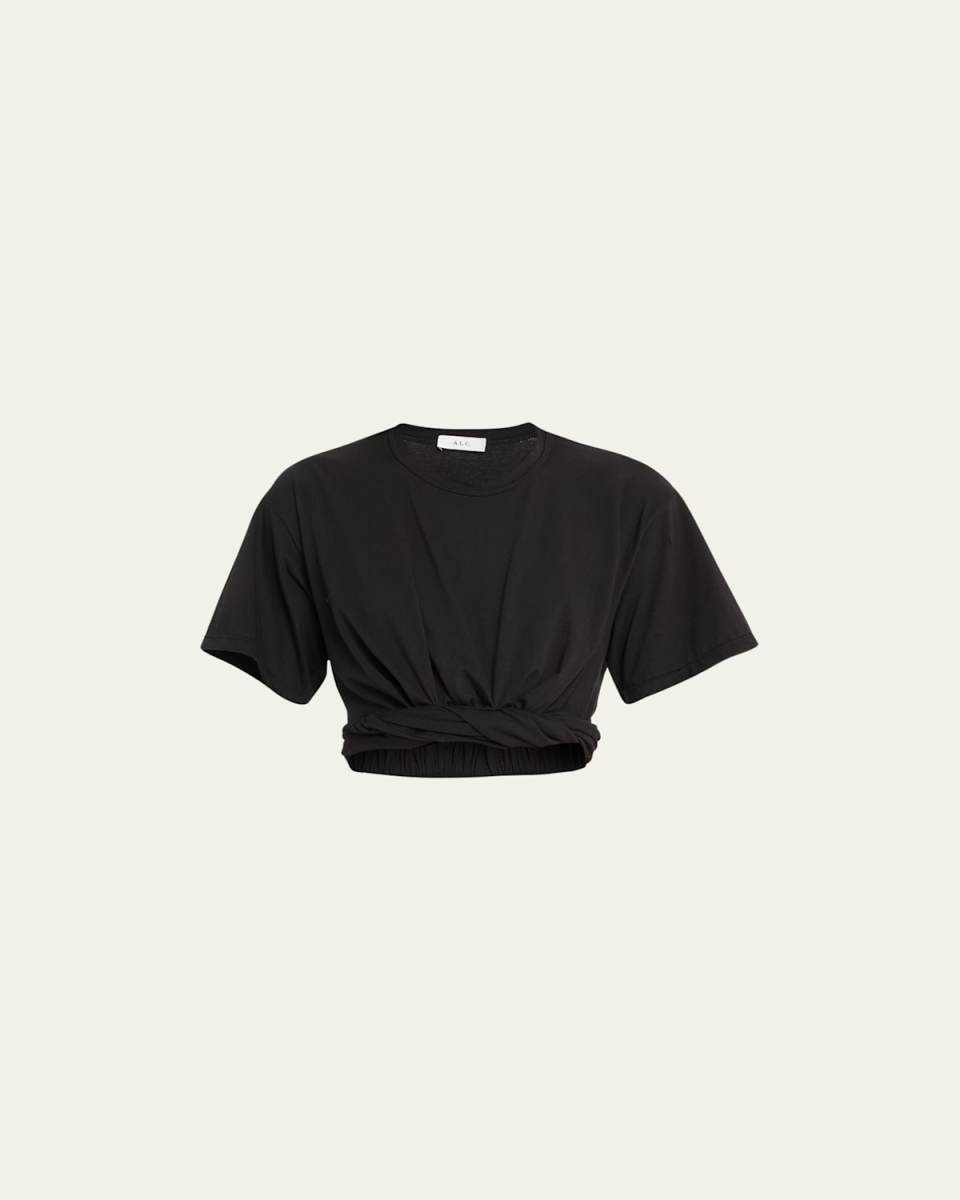 Mimi Cropped Twist-Hem Tee