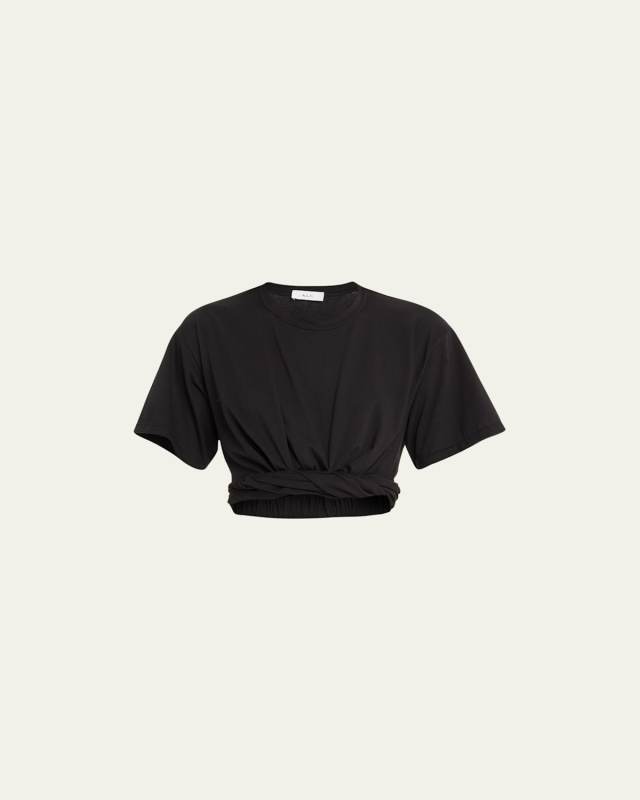 Mimi Cropped Twist-Hem Tee