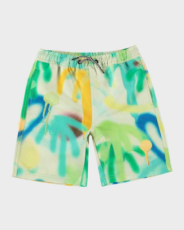 Boy's Nilson Printed Swim Trunks, Size 7