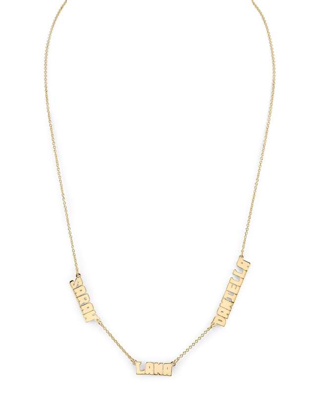 Ava 14k Gold Three-Name Necklace in Uppercase