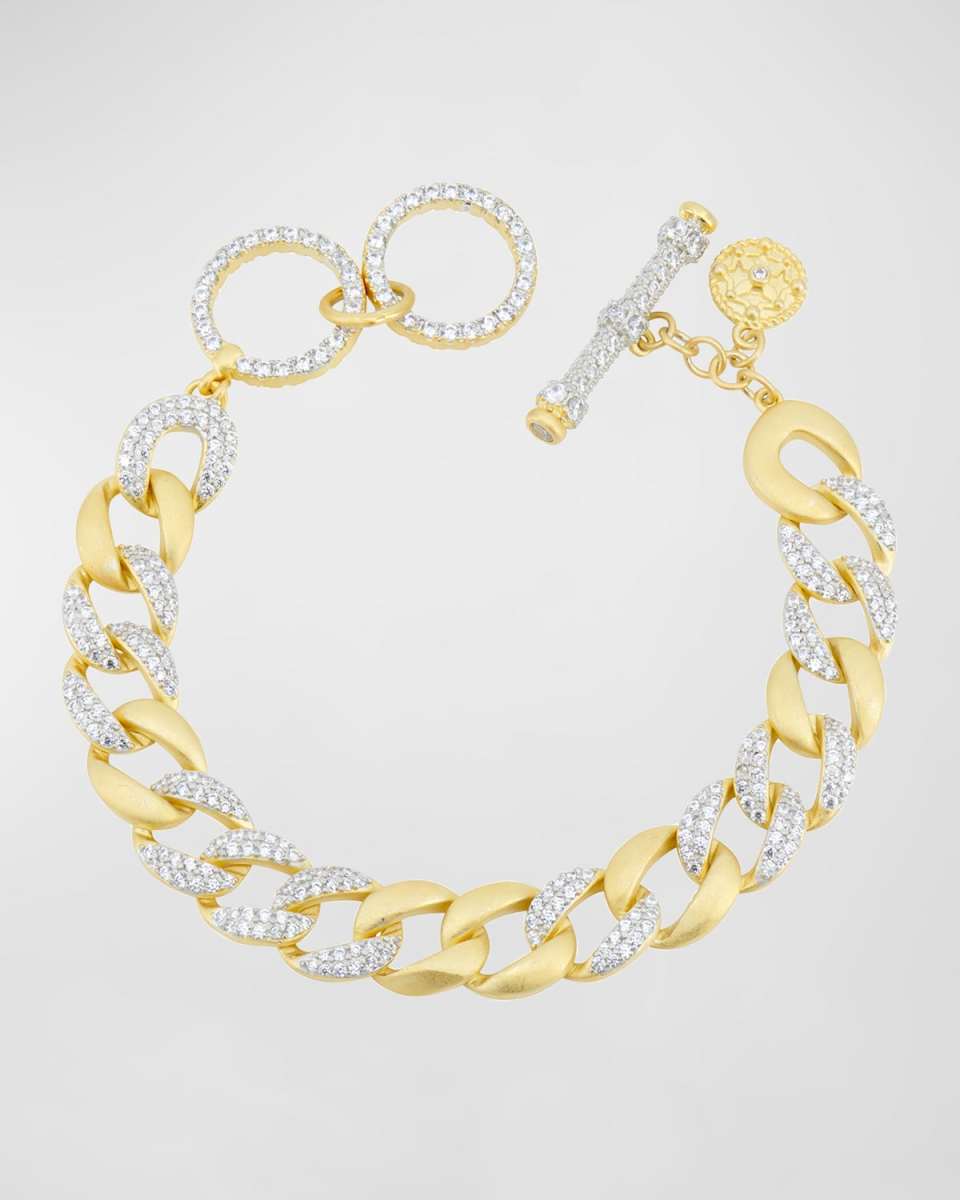 Pave Cubic Zirconia Chain-Link Bracelet