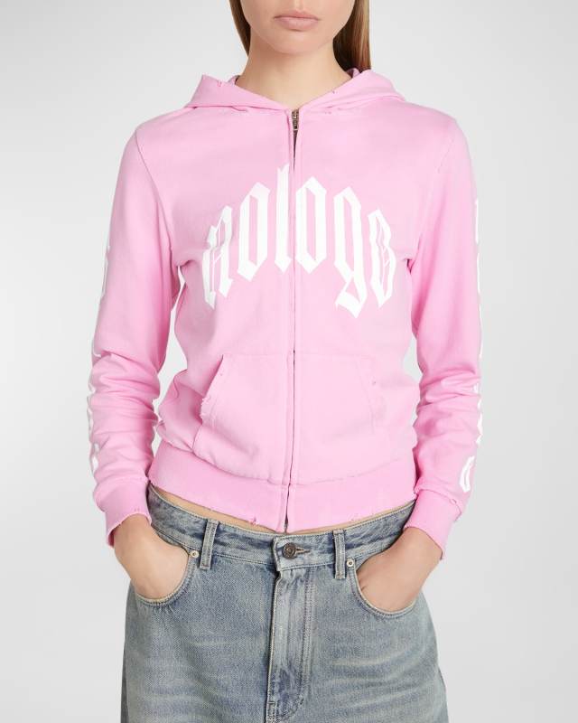Nologo Zip-Up Jersey Hoodi