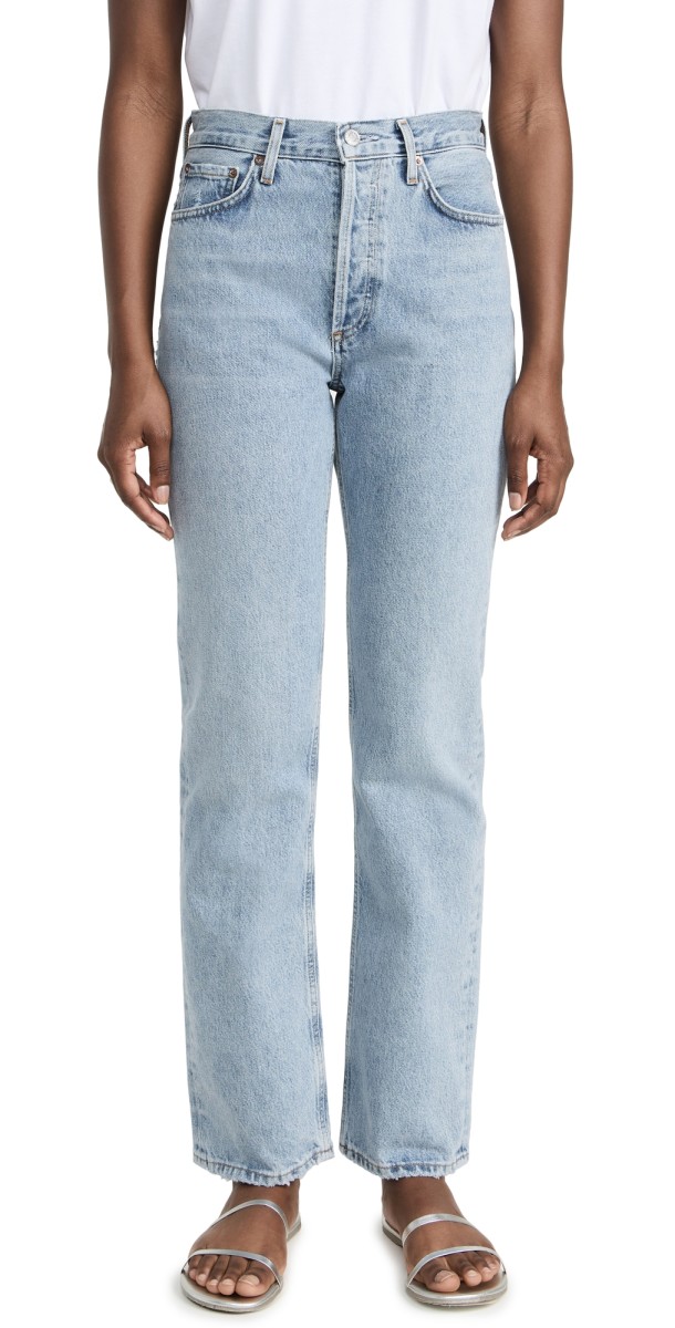 AGOLDE Lana Mid Rise Straight Jeans Riptide