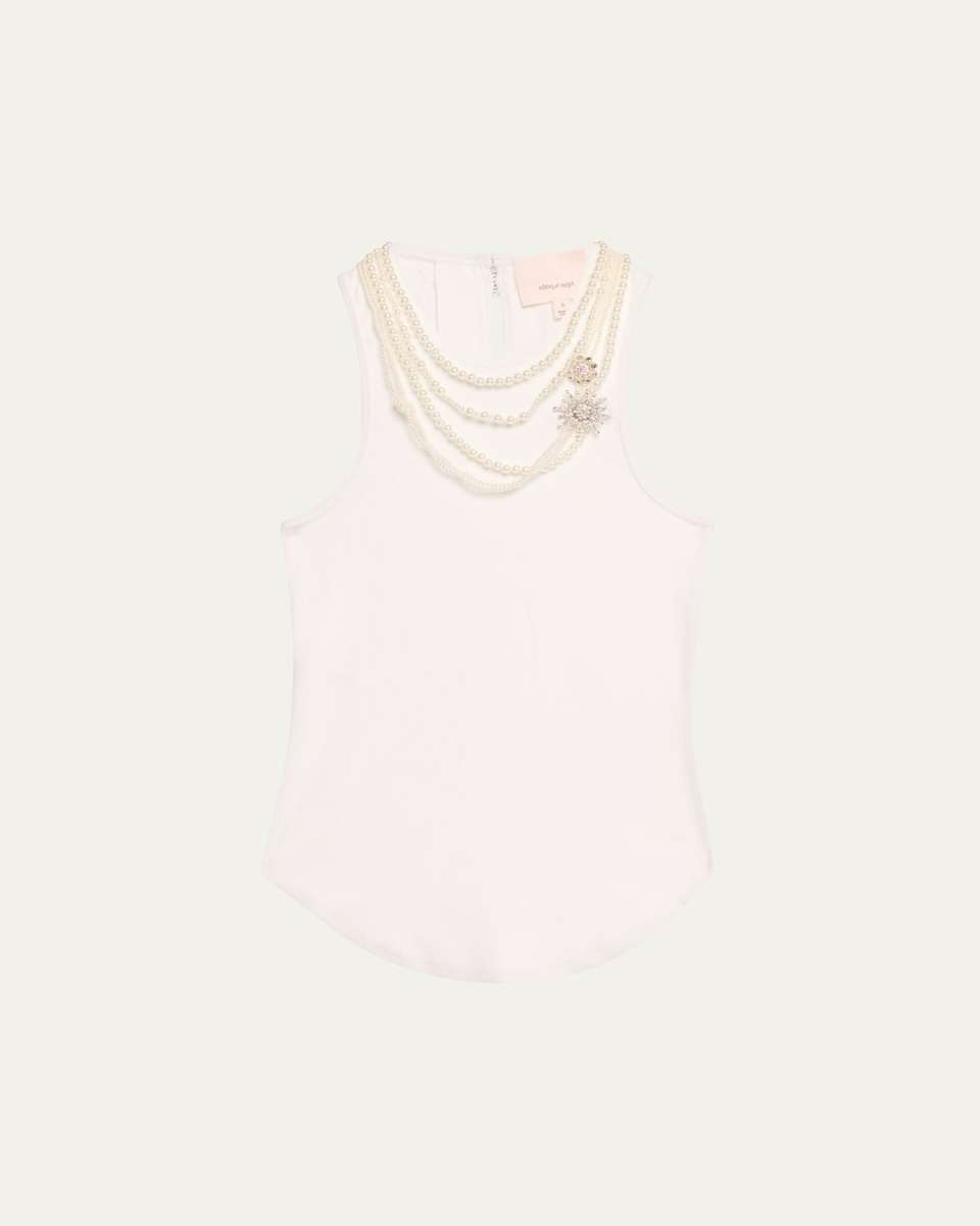 Lizzie Pearly Chain Embellished Tank Top