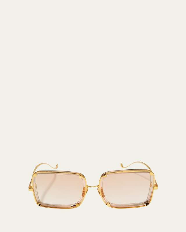 White Moon Square Acetate Sunglasses