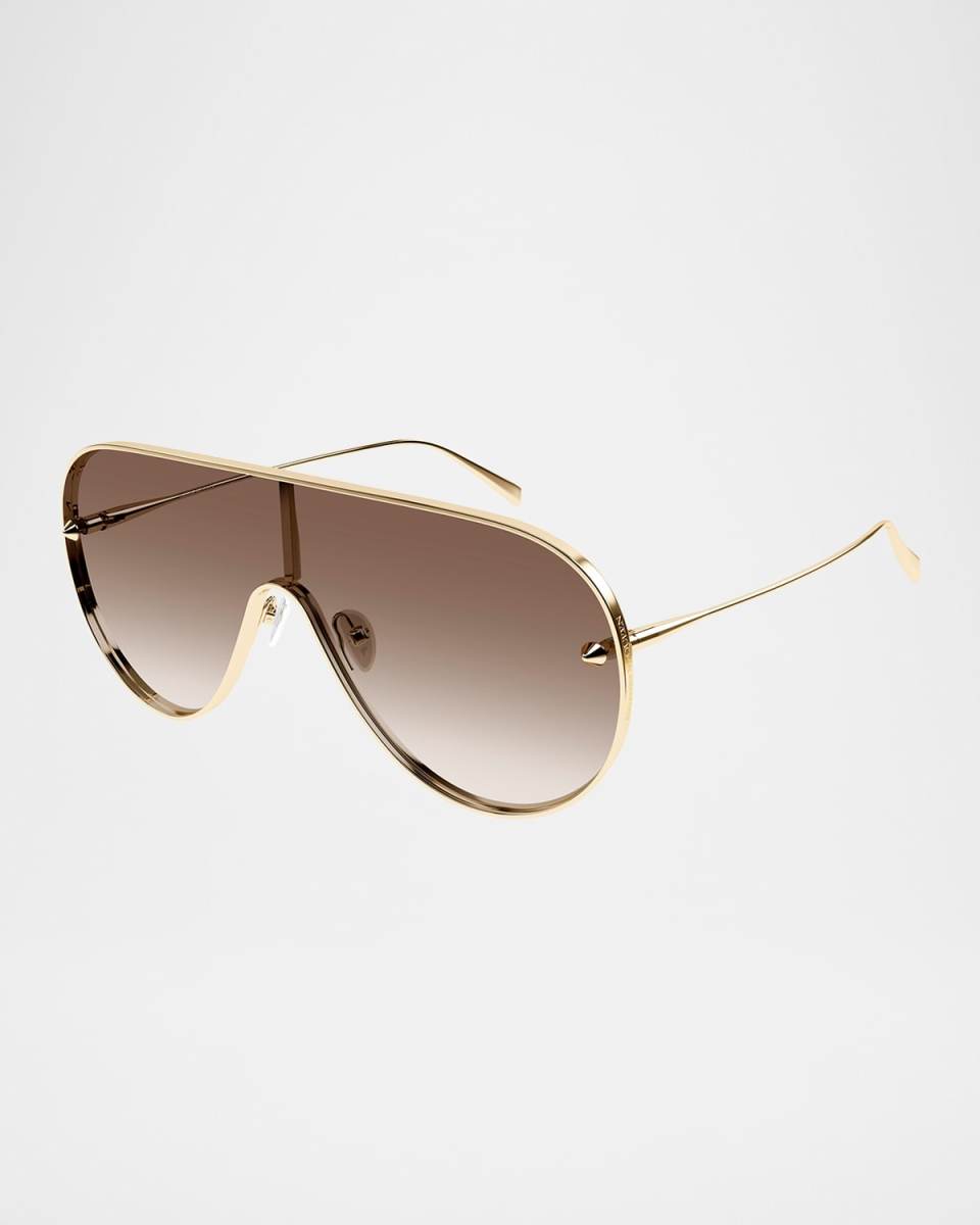 AM0481S Logo-Print Aviator Metal Sunglasses