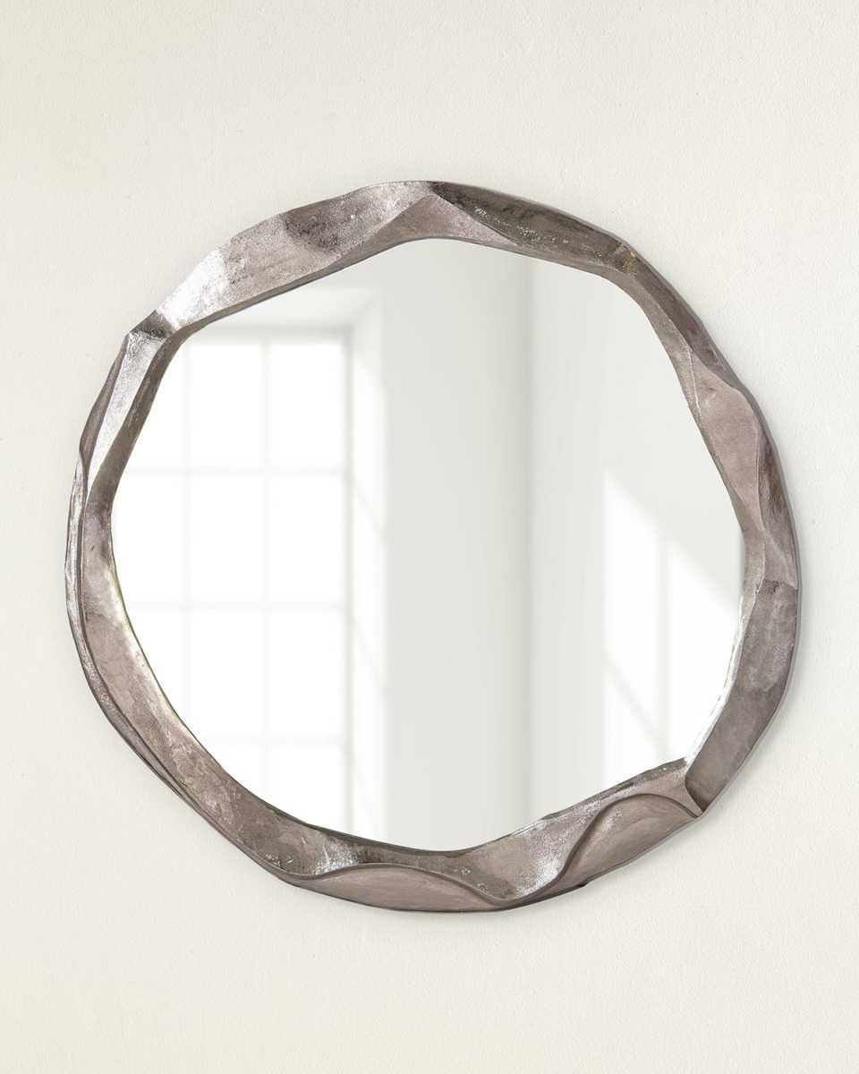 Round Ruga Nickel Mirror, Small