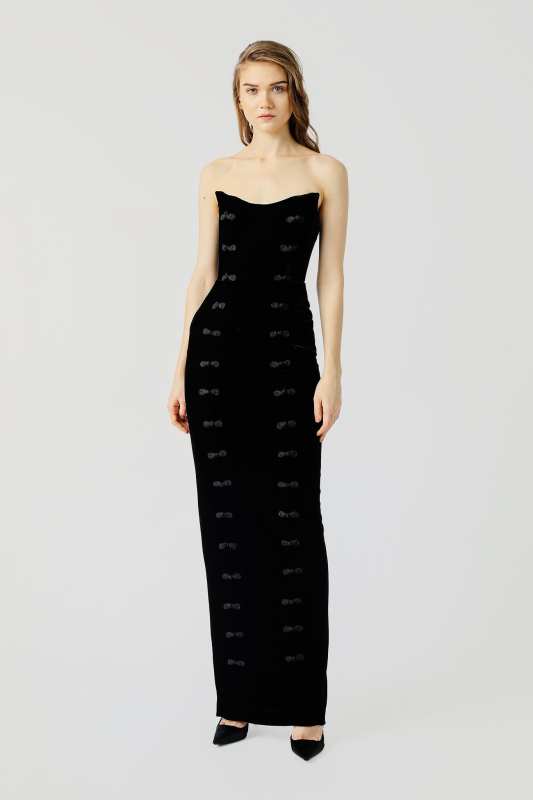Amora Strapless Velvet Dress