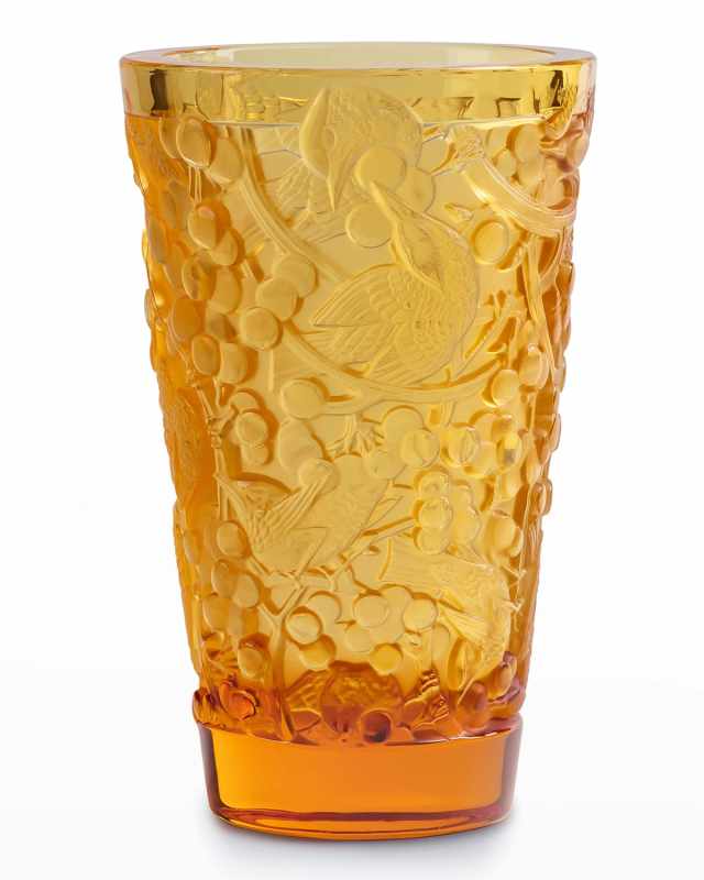 Amber Merles and Raisins Vase