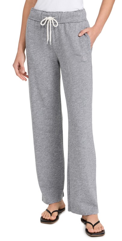 MONROW Vintage Fleece Wide Leg Pants Granite