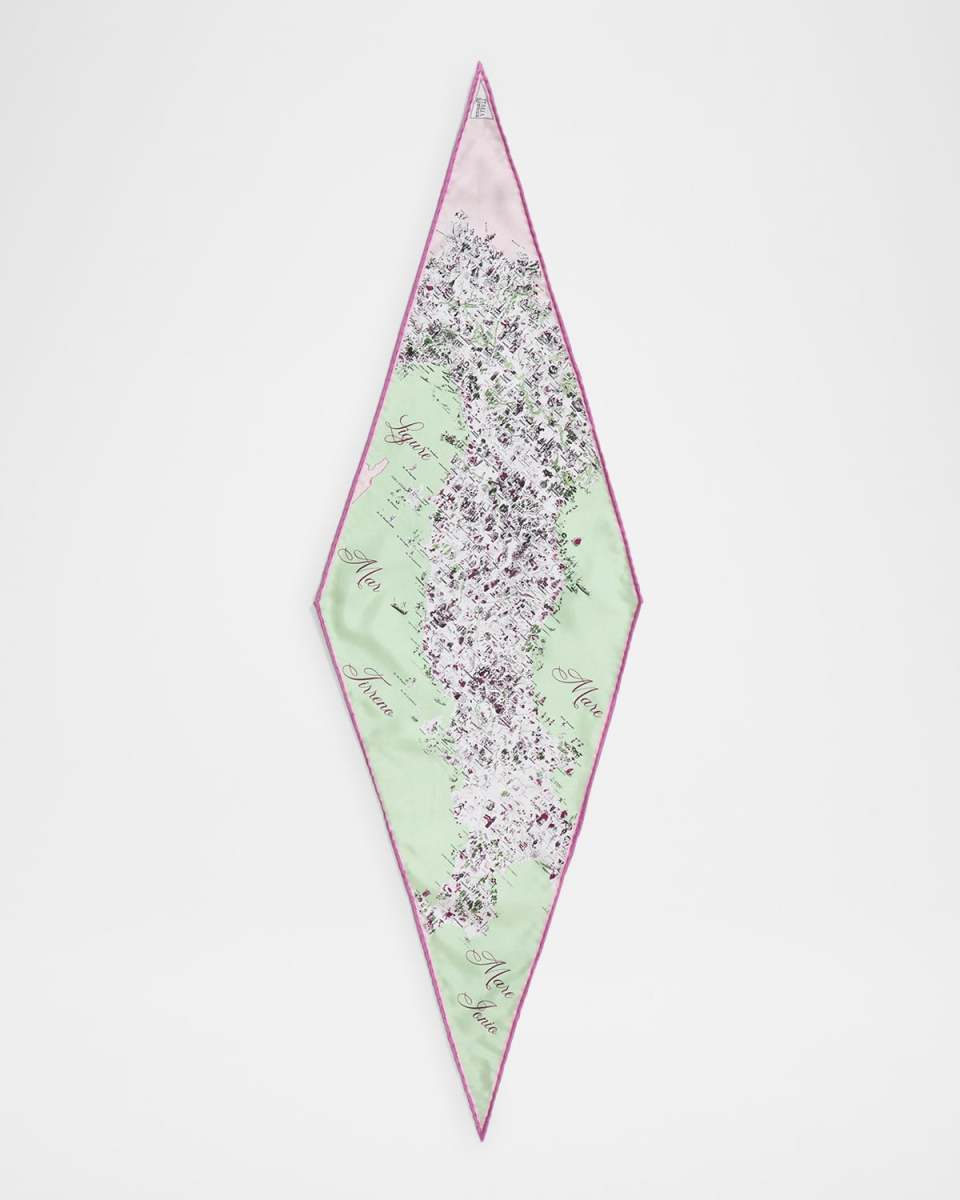 Hand-Printed Mini Silk Scarf