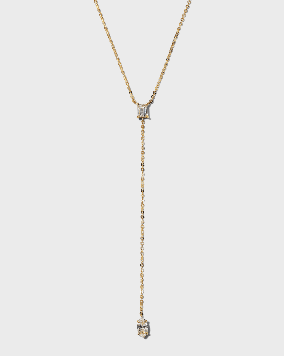 18k Heart and Marquis Lariat