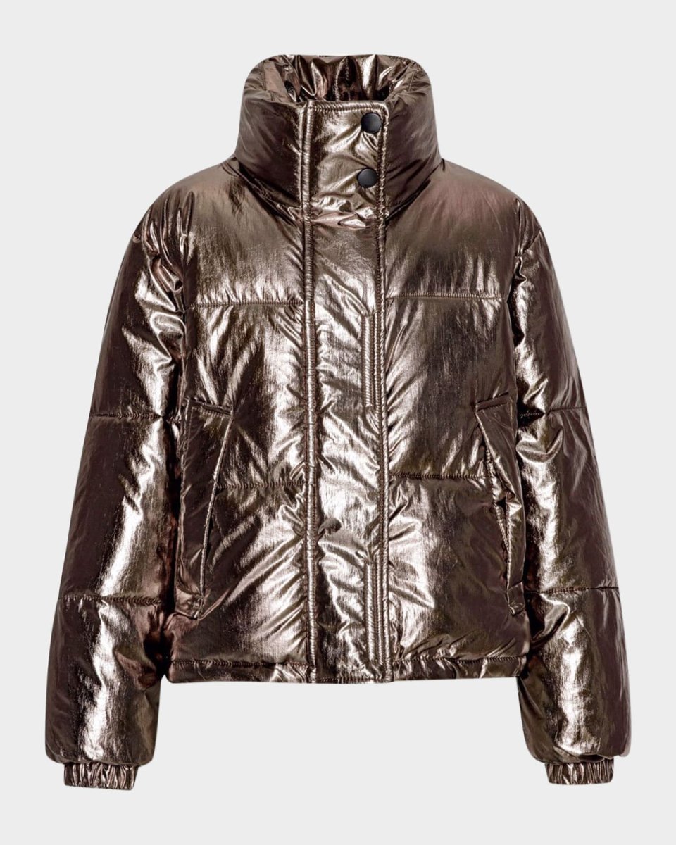 Girl's Hansine Metallic Puffer Coat, Size 8-